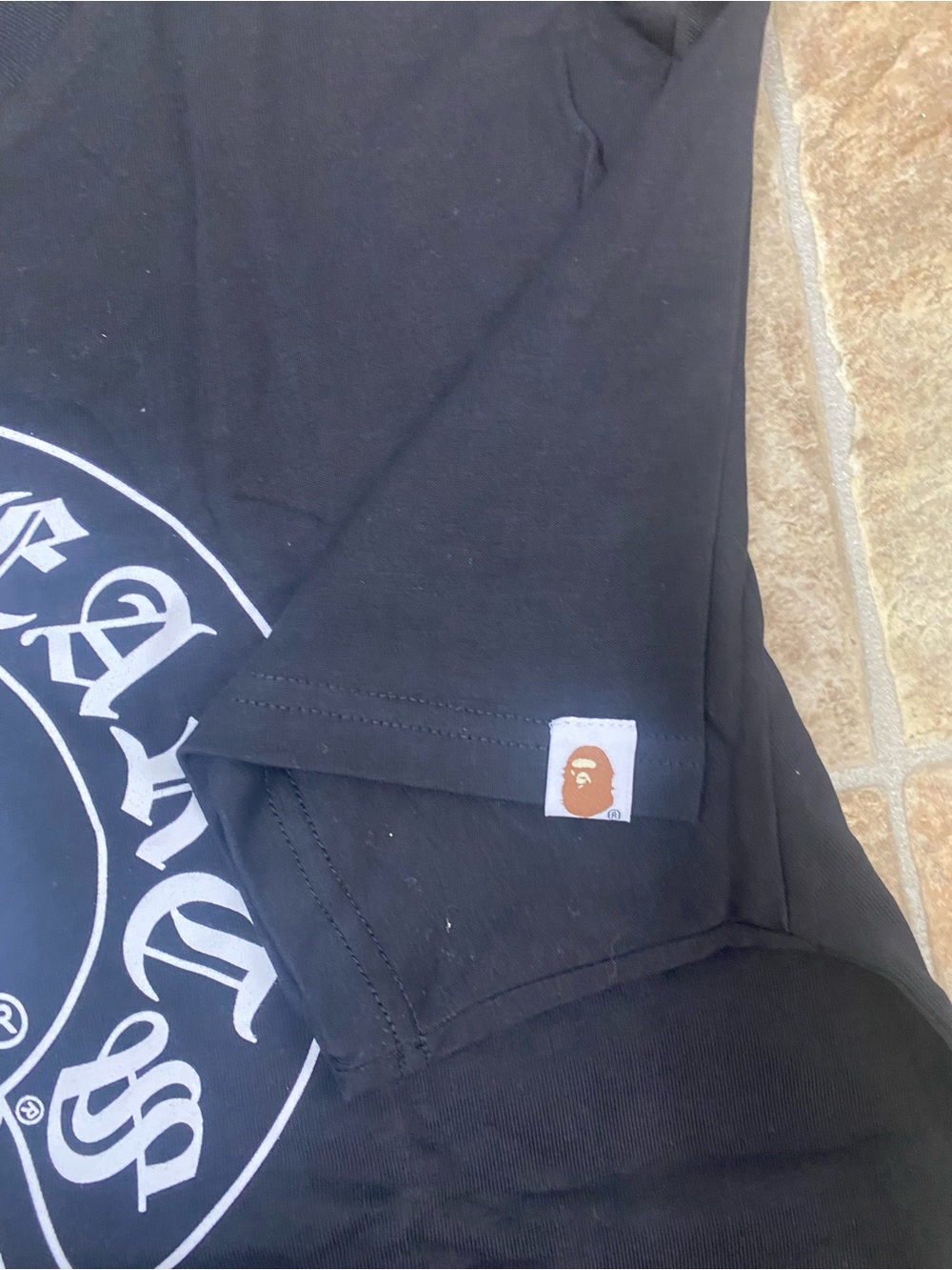Bape Black and White Graphic Short Sleeve Tee - Picture 3 of 5